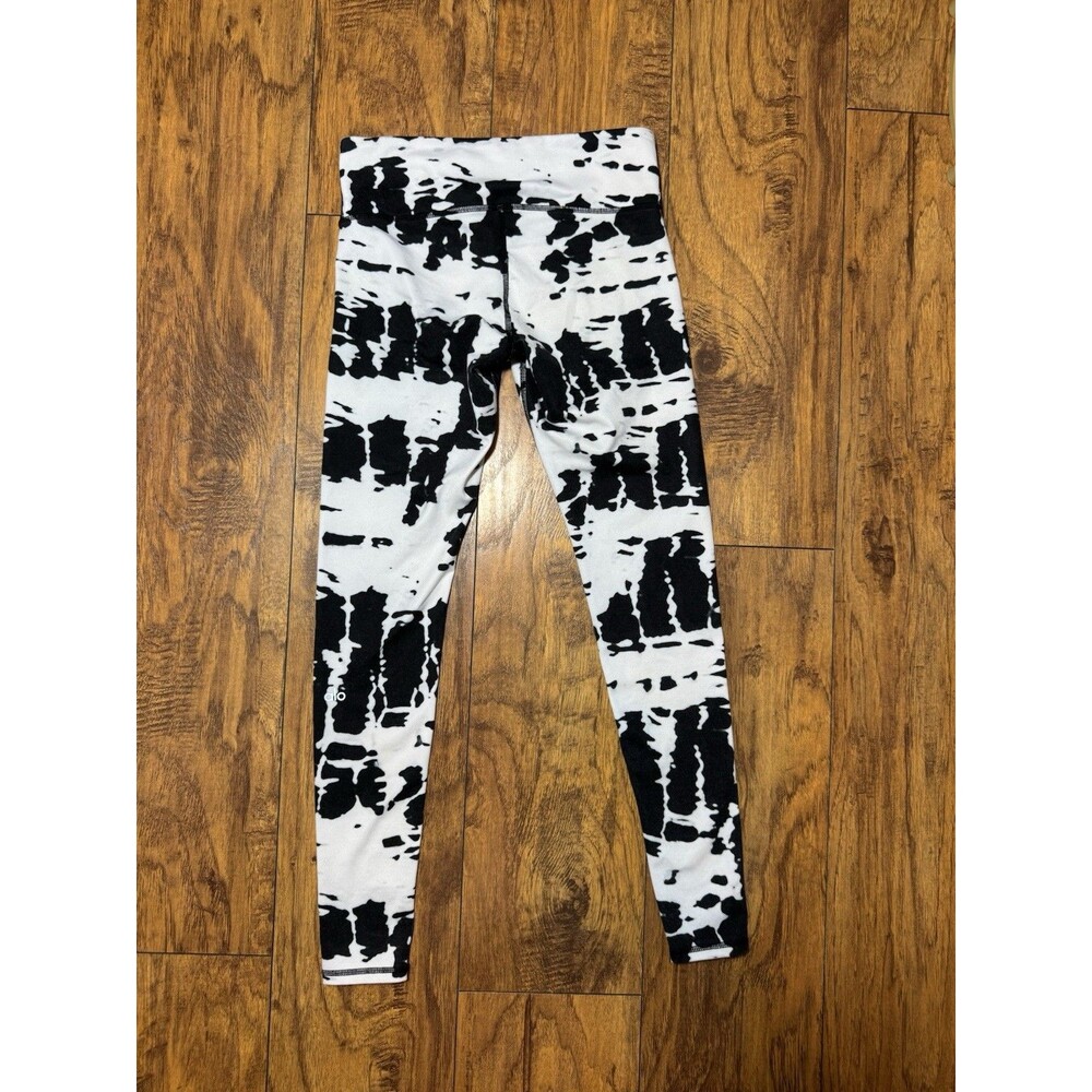 Alo Airbrush Tie Dye Legging XS White - Black Yoga Pilates Athletic - Picture 3 of 7